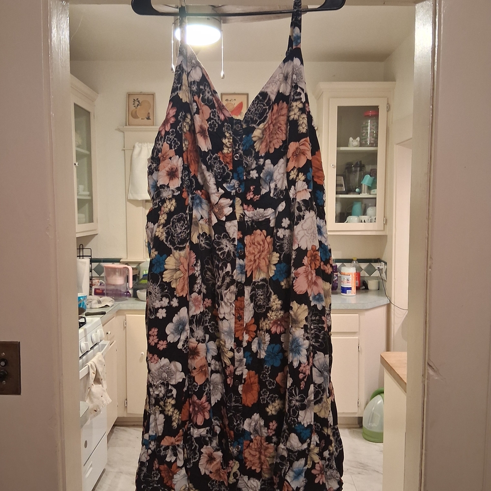Torrid Multicolor Floral Dress with Spaghetti Straps